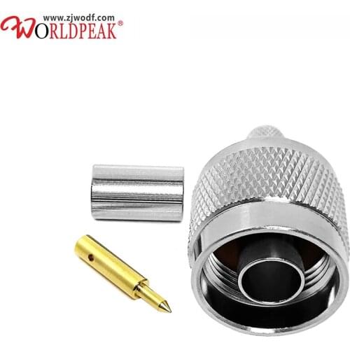 Free shipping10pcs N male straight crimp curly connector for H155 cable