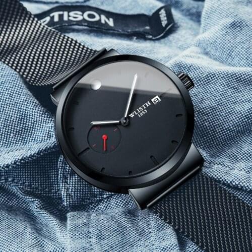 Luxury Noble Watches Men Quartz Fashion Top Brand Male Wrist Watch Steel Mesh Mens Clock Date Relogio Masculino Reloj Hombre