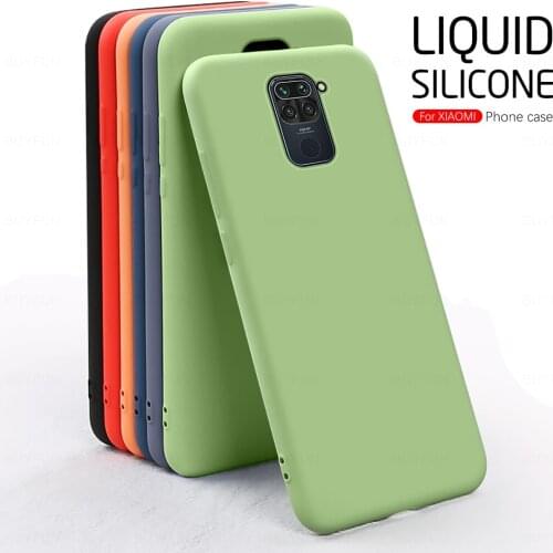 On redmi note 9 case liquid silicone cases For xiaomi redmi 9a 9c not 9s note9 pro redmy 9 a c shockproof back phone cover coque