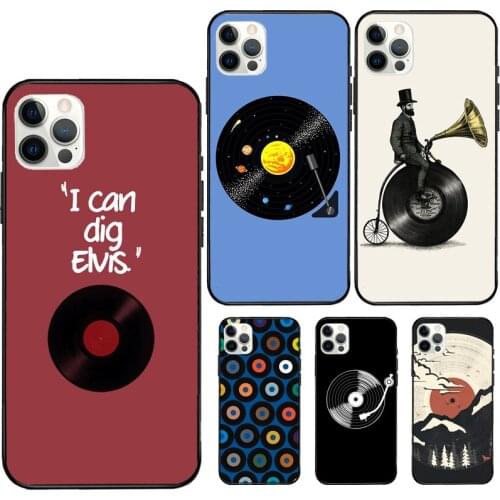 Vinyl Record Retro For iPhone 7 8 Plus X XS XR Case Rubber Cover For iPhone 12 Mini 11 Pro Max Soft Case