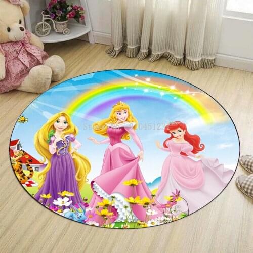 Disney Jasmine Princess Belle Mermaid Rapunzel Rug Children Girls Cartoon Game Mat Bedroom Kitchen Carpet Indoor Bathroom Gift