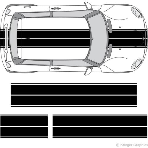 For 1Set Mini Cooper Clubman Countryman Paceman Coupe Dual Rally Vinyl Racing Stripes Car styling