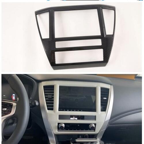 For Mitsubishi Pajero Sport 2020 high-quality ABS center console navigation frame decoration center console carbon fiber sequins
