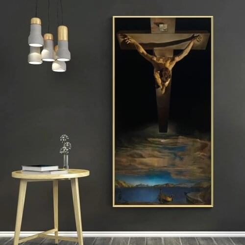 Salvador Dali The Christ Giclee Oil Paintings on The Wall Posters and Print Wall Hanging Pictures for Home Living Room Decor