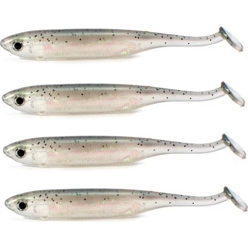 FOVONON 4pcs/Lot Soft Fishing Lure Seabass Artificial Bait Silicone Worm Shad Eel Needfish Swimbait Jig Head Fishing Tackle