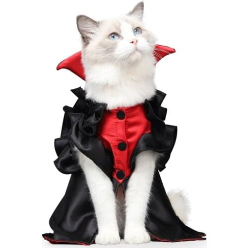 Halloween Pet Costumes Cute Cosplay Vampire Cloak Small Dog Cat Kitten Puppy Dress Kawaii Pet Clothes Dog Accessoties