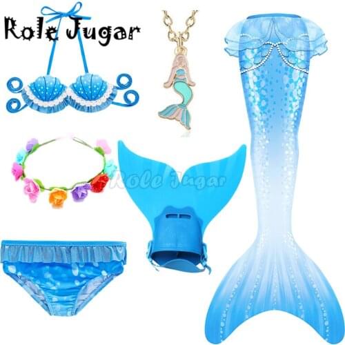 Swimming Mermaid Tail Kids Girls Mermaid Costume Cosplay Children Swimsuit Fantasy Beach Bikini Can Add Monofin Fin C67C94