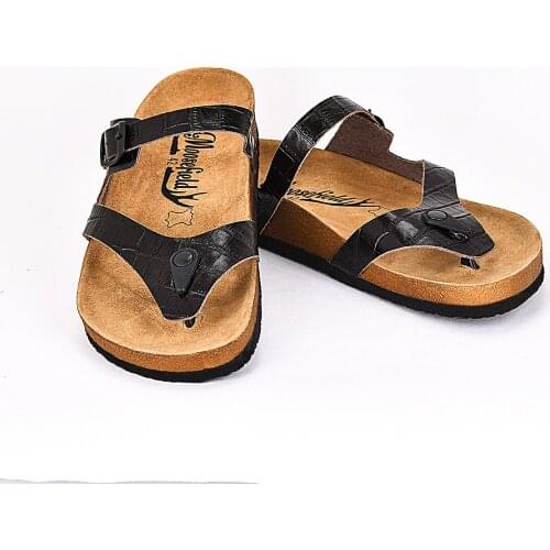 Moosefield Genuine leather New 2021 Orthopedic non-slip flip-flops with comfortable flat eva sole pattern for summer season