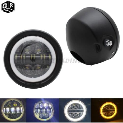 Motorcycle Headlight 7.5 Inch Round LED Head Lamp Universal for Harley Chopper Bobber Honda Cafe Racer Headlight Assembly