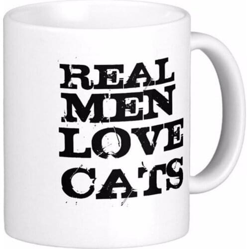 Real Men Love Cats White Coffee Mugs Tea Mug Customize Gift By LVSURE Ceramic Mug Travel Coffee Mugs