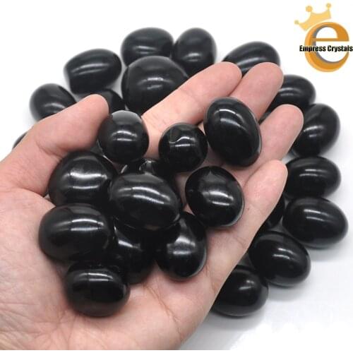 Natural Round Black Obsidian Crystal Tumbled Bulk Healing Mineral Specime Gemstones Gem Raw Aquarium Decoration Gift