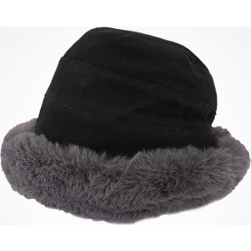 SILOQIN 2021 New Winter Womens Thermal Plush Cotton Caps Thick Plus Velvet Warm Bucket Hats Elegant Retro Fashion Female Hats