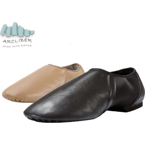Slip On Jazz Dance Shoes,Genuine Leather For Men Women Kids, Feature Soft Stretch, Sneakers For Salsa Ballet Ballroom Dancing