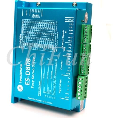 Freeshipping Original Leadshine Easy Servo Drive ES-D808 HBS86 CNC DSP Closed-Loop Stepper Drive 8A 20-80VDC