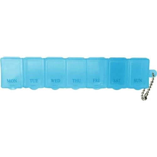 2021 Carrying Portable Seven-frame Long-shaped Old Man Seven Days A Week PP Dated Hanging Plastic Pillbox Storage Box