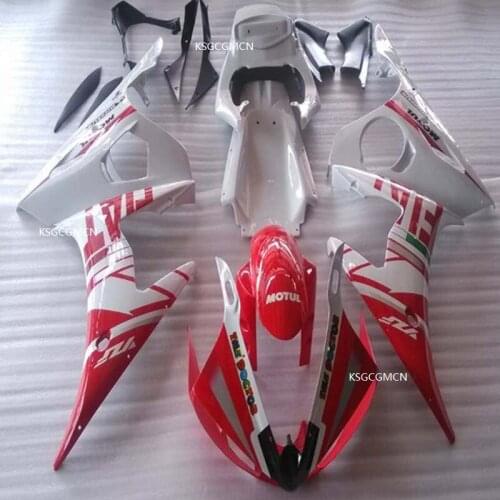 Fit Model YZF R6 ABS Plastic Injection Red & White Painted Fairing Bodywork kits Set For Yamaha YZF R6 2003 2004 2005