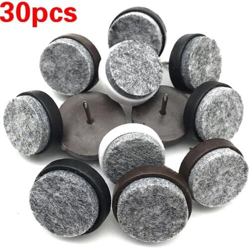 30pcs/Pack Felt Foot Pad Skid Glide Nail Protector Furniture Chair Table Leg 14mm/17mm/20mm/22mm/24mm/28mm