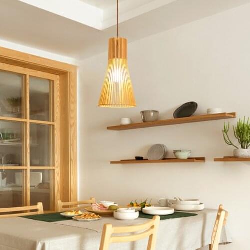 Nordic Wood Pendant Lamps Loft Led Decor Fixtures Pendant Lights Kitchen Living Room Hanging Lamps Bedroom Luminaria Suspension