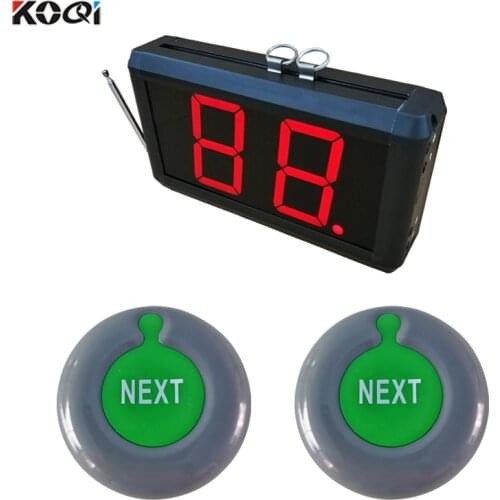 Ticket Counter Dispenser Take a Number System 2-digit Display Next Control Button Bell Wireless Number Waiting System