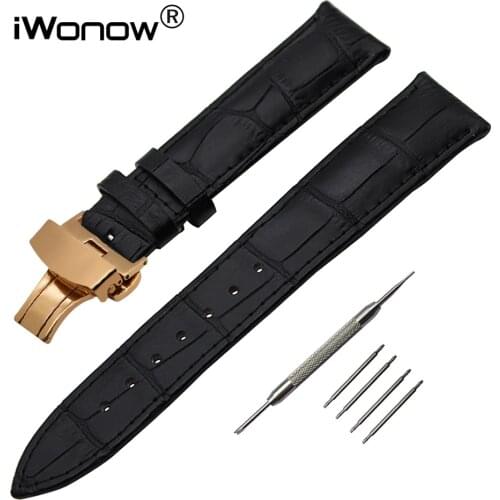 Croco Genuine Leather Watchband for Seiko Tissot Caiso Citizen Watch Band Butterfly Buckle Strap 14/16/18/19/20/21/22/23/24/26mm