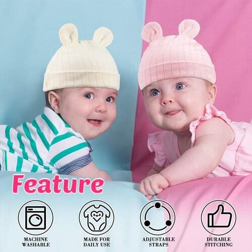 Newborn Baby Hat No Scratch Mittens Organic Cotton Breathable Baby Caps & Gloves for Girls Boys Accessories