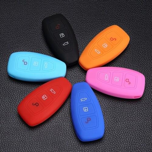 2019 High Quality Silicone Rubber Car Key Case Cover For Ford Focus 3 MK3 Mondeo Fiesta Kuga Escape Ecosport 2013 2014 3 Buttons