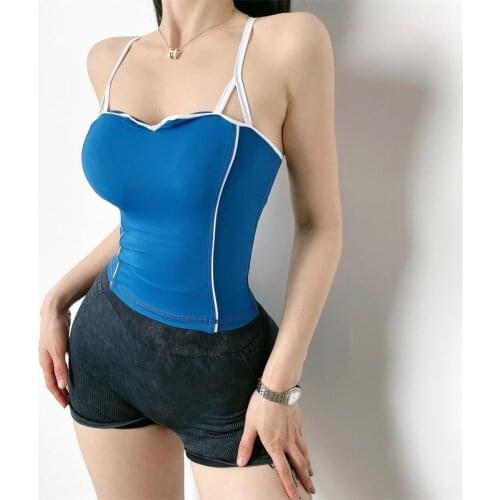 V-Neck Sports Bra Women Sexy Yoga Tank Tops Fitness Breathable Padded Nylon Vests Gym Workout Running Vest Brassiers Activewear