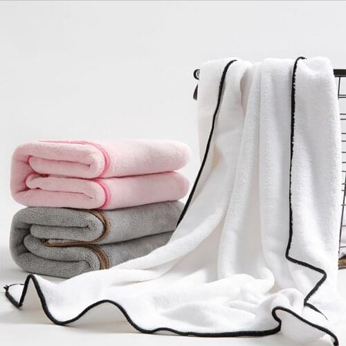 Super Absorbent Quick-dry Bath Towel Super Soft Adult Household Thick Bathtowel Coral Velvet Edging Bath Towel