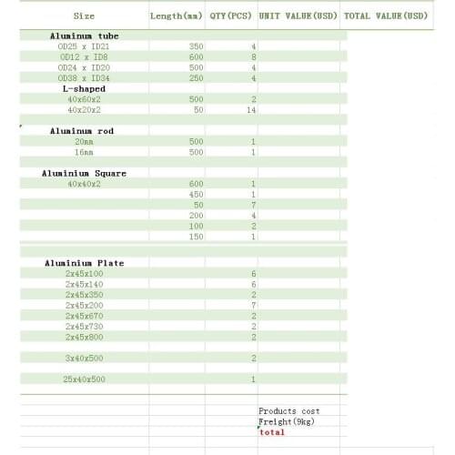 Custom link, Od: 5 mm , Id: 3 mm ,length 400 mm,Round pipe and Square pipe, 6061 aluminum tube,Aluminum alloy tube profile