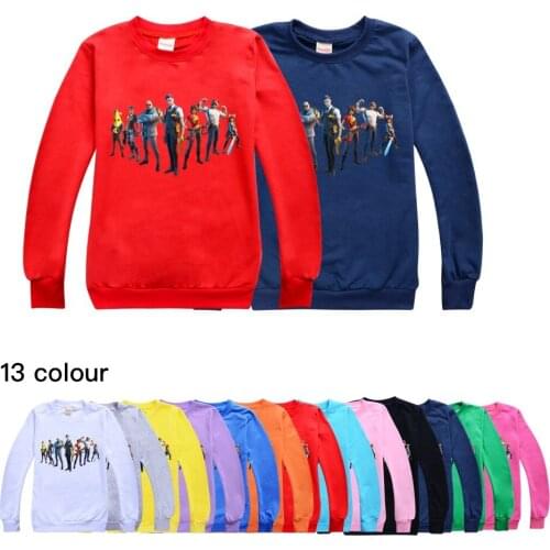 Fortnites Girl Spring Autumn Full Sleeve Sweatshirt Child Boys Cartoon Coat Tops Jacket Color Clothing