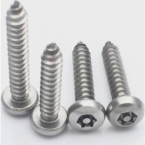 30pcs M3.5 stainless steel Torx pan head screw T&TX round anti-theft with column self-tapping tip tail bolt 13mm-25mm length