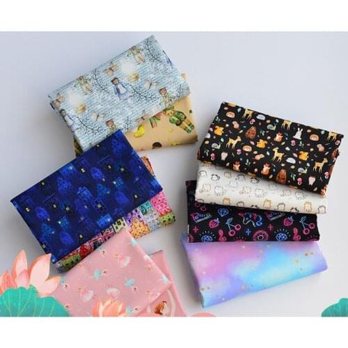 130x50cm Plain cartoon anime Cotton Fabric Making Childrens Clothing Womens Blouse Skirt Cloth