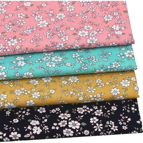 160x50cm Pastoral Style Twill Cotton Floral Sewing Fabric Making Clothing Shirt Dress Printed Cloth