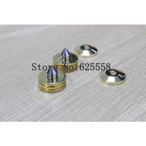 3Set Brass Gold Plated Speaker Spike Stand Spikes Isolation Cone Feet Base hifi Amp cone speaker pad