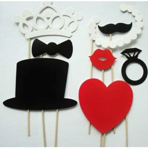 Free Shipping 8 pcs/lot Photo Booth Props Photobooth For Wedding Decoration Birthday Party Event & Party Supplies