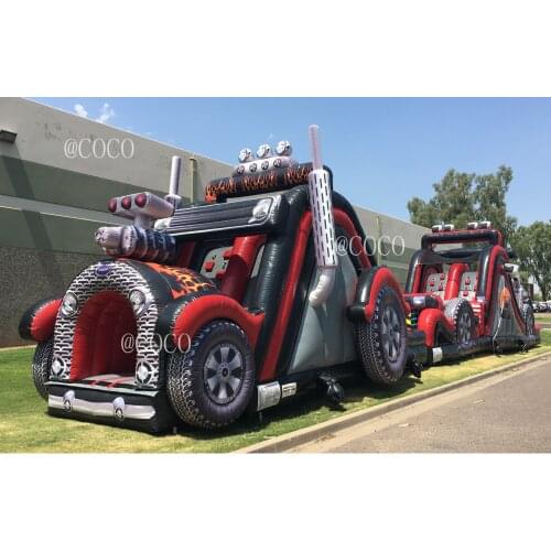 Free ship to sea port,speedway race car inflatable obstacle course, funny inflatable obstacle course challenge games