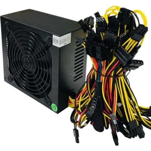 1800W ATX Mining Machine Power Supply Set Active PFC 180V-265V Input Support Multi-Channel 8 High-End Dispaly Cards
