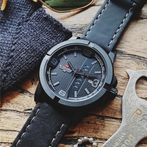 Men’s New Watches Luxury Top Brand NAVIFORCE Sports Quartz Watch Men Leather Waterproof Date Analog Clock Male Relogio Masculino