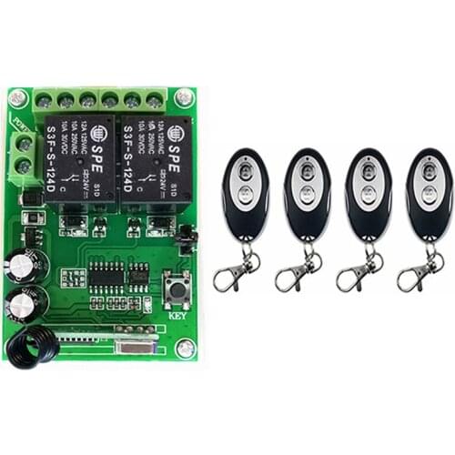 DC24V 2CH 2CH RF Wireless Remote Control Switch System Receiver +ellipse shape Transmitters Learning code / window/Garage Doors