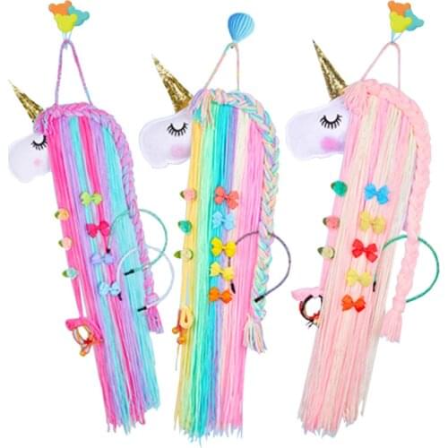 Unicorn Hair Bow Holder Organizer for Girls Hair Clips Storage Bow Hanger Wall Decoration Hairband Hair Accessories Organizer