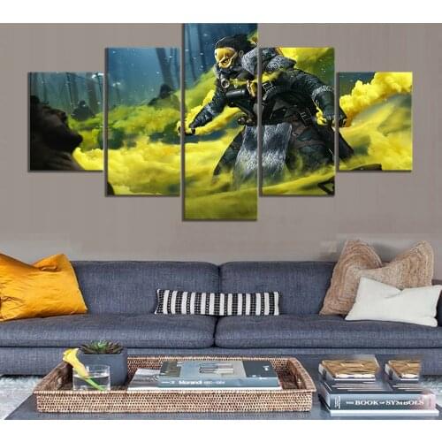 No Framed Canvas 5Pcs Apex Legends Bloodhound FPS Game Wall Art HD Posters Home Decor Pictures Living Room Decoration Paintings