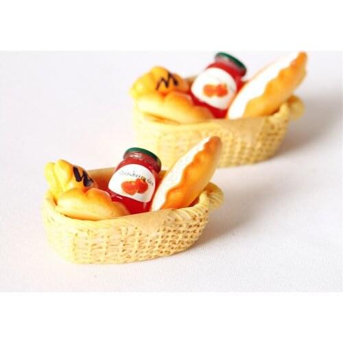 Dollhouse Miniature Food Play OB11 Model Shooting Props Setting Mini Jam Bread Basket Dolls Accessories