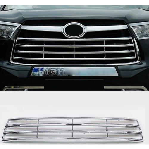 Modified For Highlander Grill Accessories For Highlander 2015 2016 2017 Front Racing Grills Bumper Cover Grille Radiator Grilles