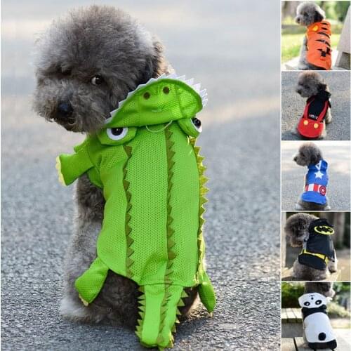Cartoon Mesh Summer Dog Hoodie Breathable Coat Summer Dog Clothes For Small Dog Adorable Pet Animal Coat Cooling Shirt Vest Cat