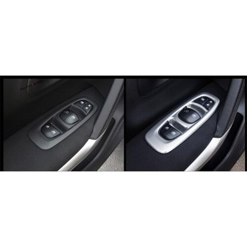 Yimaautotrims Inside Door Handle Panel Sticker Surround Window Lift Switch Cover Trim Fit For Renault Kadjar 2016 2017 2018 ABS