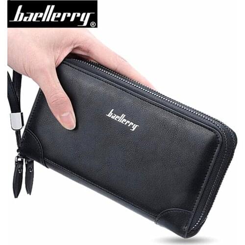 New Arrival Men Wallets Leather Double Zipper Wallet Men Baellerry Casual Male Clutch Long Zipper Coin purse carteira feminina