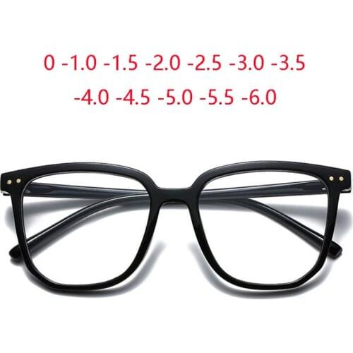 0 -1.0 -1.5 To -2.0 Rivet Frame Polygon Finished Myopia Glasses Women Men Plastic Short-sight Eyewear Prescription Spectacles