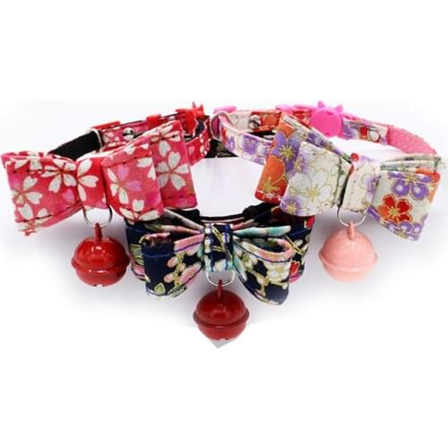 Pet Cat Dog Bowknot Collar With Bell Cats Puppy Necklace Flower Decoration Pets Accessories For Small Medium Dogs Dropship
