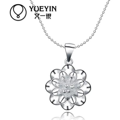 Silver plated pendant necklaces for women silver plated chain jewelry N623 Halskette for wife Anniversary