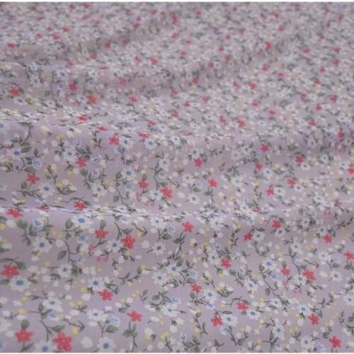 75D Chiffon Yarn Fabric Fresh Lavender Gentle Temperament Small Floral Dress Sun Protection Clothing Womens DIY Fabric